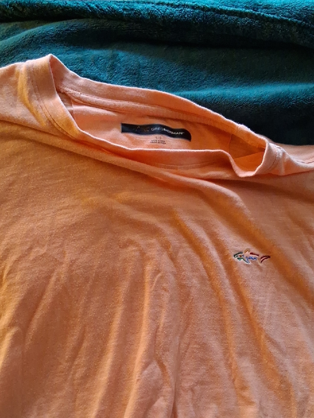 Greg Norman Collection Peach-Orange Short-Sleeve Crewneck Shirt